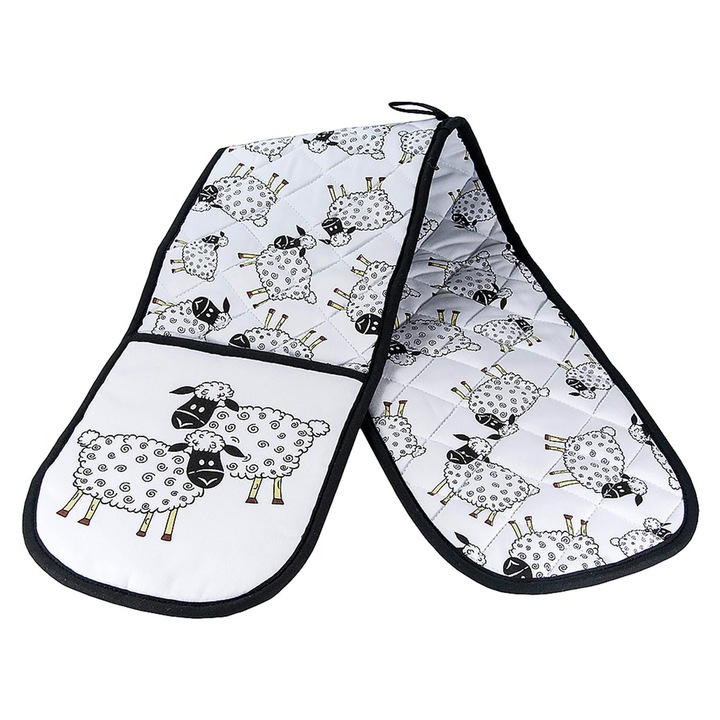 Spotted Dog Gift Company - Dupla sütőkesztyű, hőálló edényfogó, 100% pamut, juh mintával, dekoratív ajándék nőknek és férfiaknak