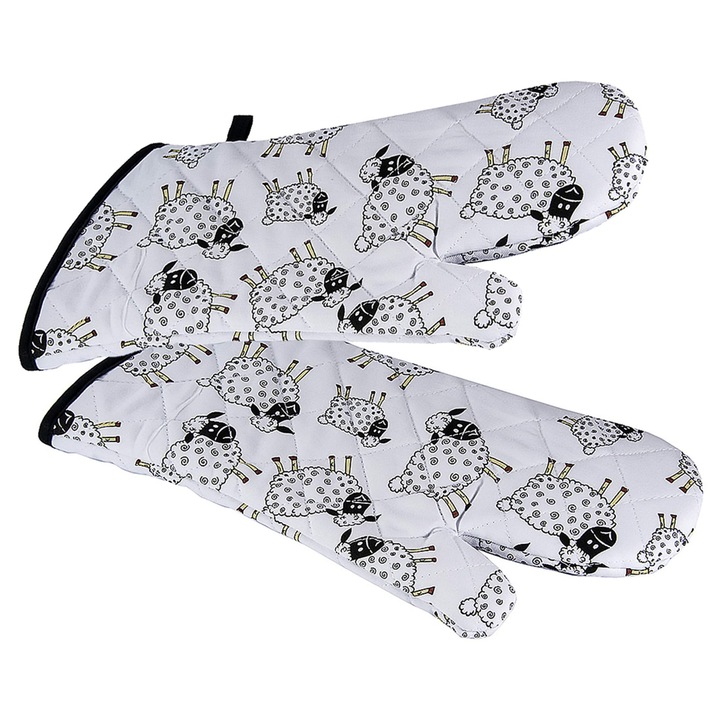 Spotted Dog Gift Company - Hőálló konyhai kesztyű/edényfogó, extra hosszú bárány motívummal, konyhai dekoráció, ajándék állatkedvelőknek, nőknek és szakácsoknak