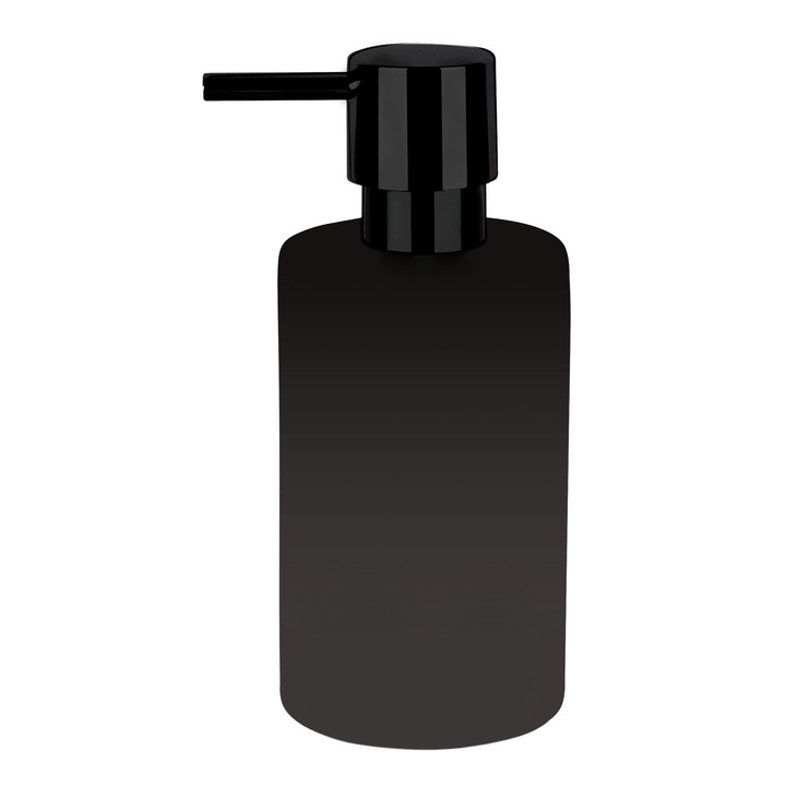 Tub Dozator De Sapun Spirella, Cu Pompa Din Otel Inoxidabil, Dozator De Sapun Lichid, Portelan, 300 Ml, Durabil Si Robust, Negru Mat, Ceramica, Noir Mat