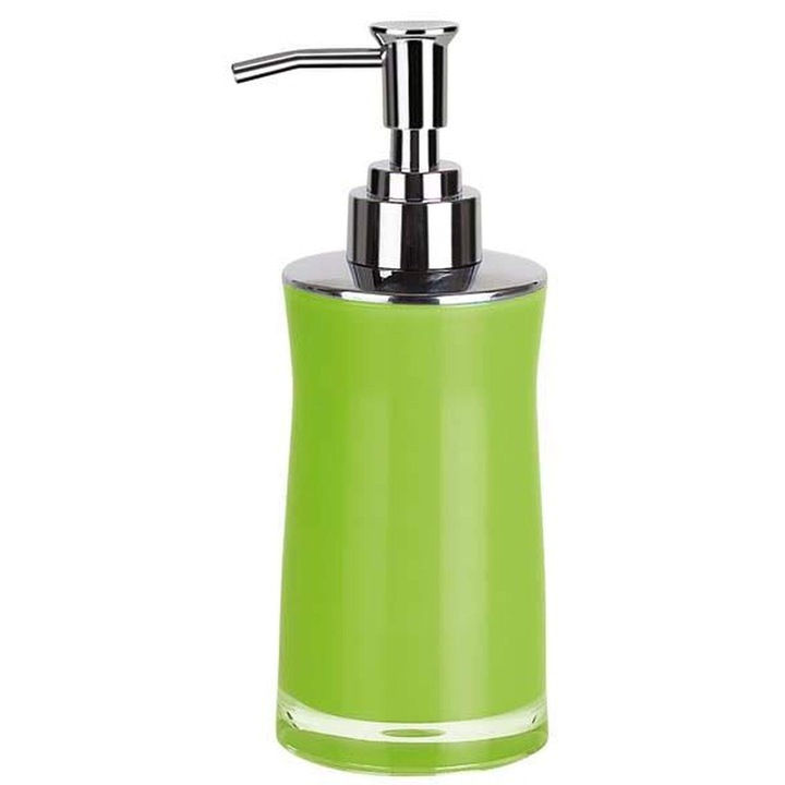 Spirella Sydney szappanadagoló, rozsdamentes acél pumpával, folyékony szappanadagoló, akril, 200 ml, tartós és robusztus, zöld