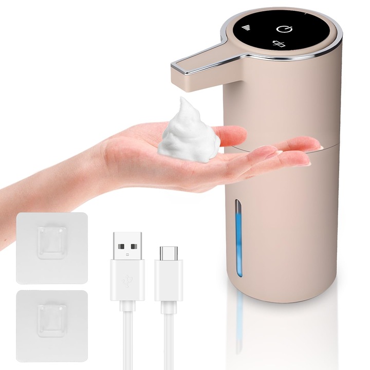 Automatikus Szappanadagoló, Elektromos Habosító Szappanadagoló 420 Ml Érzékelővel, Falra Szerelhető, Érintésmentes, Vízálló Ipx5, Usb-N Keresztül Újratölthető, Konyhákba, Fürdőszobákba, Iskolákba, Szállodákba