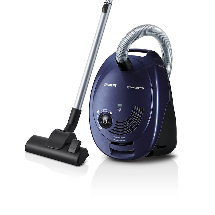 Aspirator Vertical Siemens Synchropower Vs06A111, 600 W, Filtru Igienic, Albastru