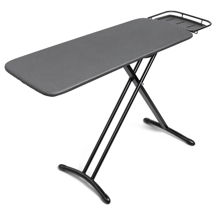 Duwee Extra Nagy Vasalódeszka, Deluxe Vasalódeszka Gőzölős Vasalókhoz, Robusztus Vasalódeszka Állítható Magassággal, Stabil Lábakkal, Fekete, 117 X 46 Cm
