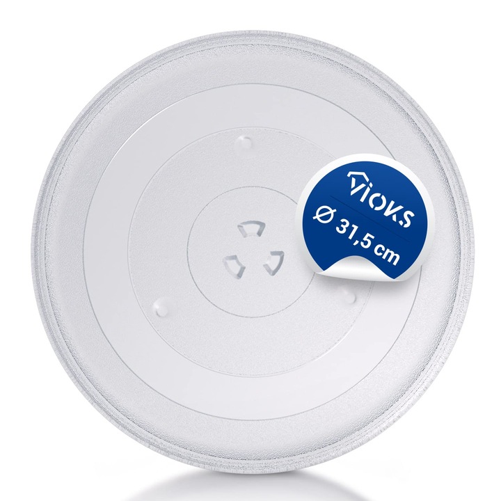 Platou Rotativ Vioks Pentru Cuptorul Cu Microunde, Rotund, 31, 5 Cm / Placa De Sticla Pentru Cuptorul Cu Microunde / Platou Rotativ Pentru Panasonic
