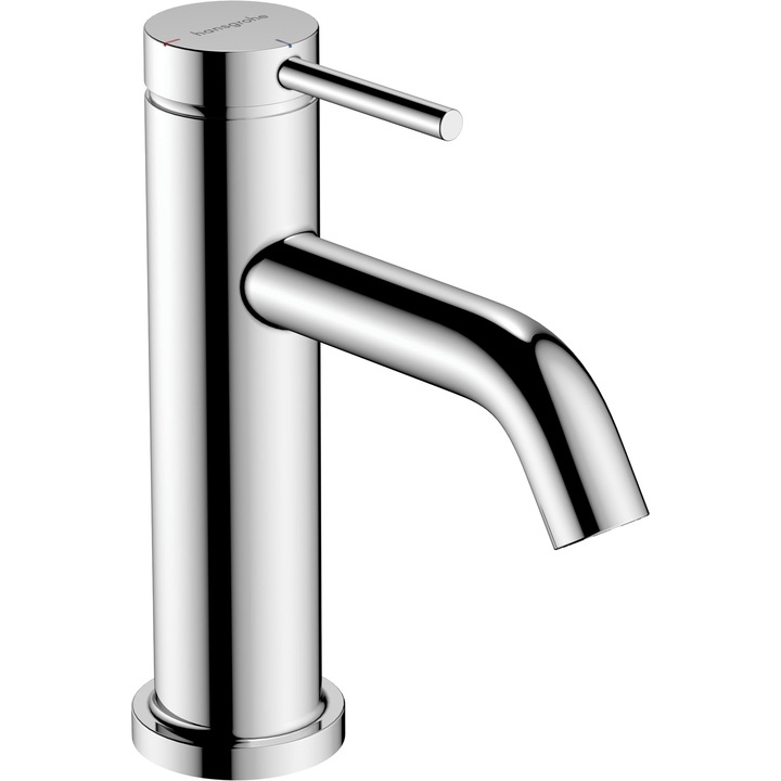 Hansgrohe Tecturis S - Смесител за мивка без източване, икономичен (Coolstart), смесител за баня с височина на чучура 80 мм, икономичен смесител за мивка с една ръкохватка (Ecosmart+), хром