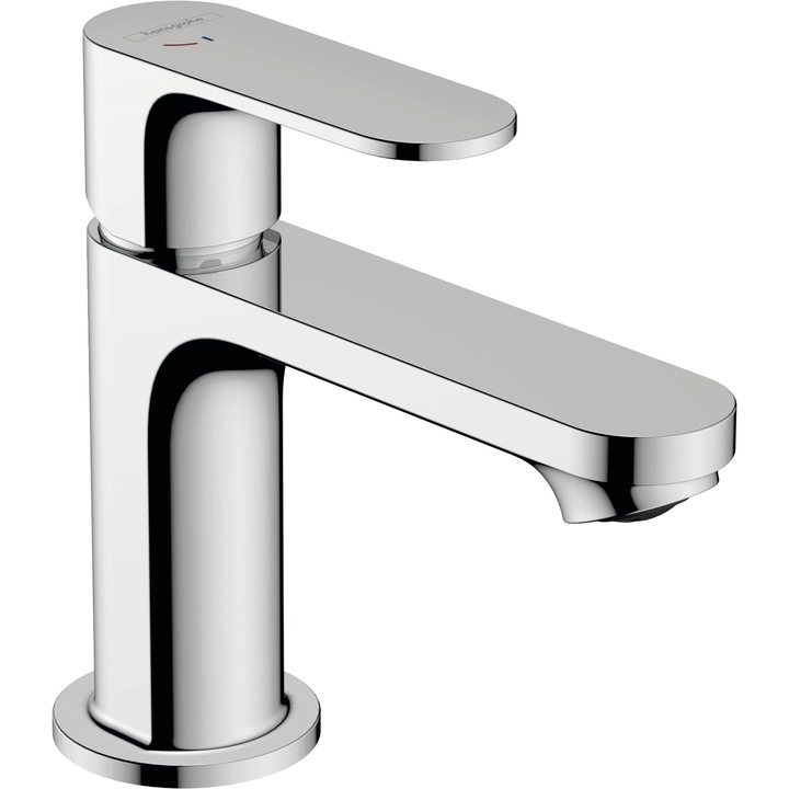 Смесител за мивка Hansgrohe Rebris S, Смесител за баня с височина на чучура 80 мм, с издърпващ се прът, Смесител за баня с икономия на вода и енергия, Хром