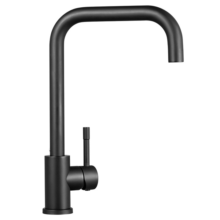 Baterie Bucatarie Cecipa Neagra, Baterie Bucatarie De Inalta Presiune Neagra, Baterie Bucatarie Din Otel Inoxidabil, Baterie Mixer Bucatarie Pivotanta La 360° Cu O Singura Maneta, Baterie Chiuveta Neagra Mat