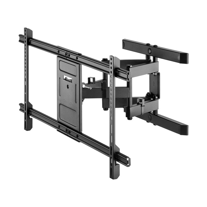 Goobay Pro Fullmotion (XL) fali TV tartó 43-100 hüvelykes televíziókhoz – teljesen mozgatható, forgatható/dönthető, max. 60 kg, VESA 800 x 400, kihúzható kar, integrált kábelvezetés – fekete 49746