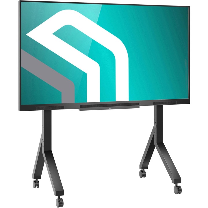 Стойка за телевизор с колела Onkron за телевизори от 70-110 инча, максимално натоварване 125 кг, ТВ количка с рафт, VESA 200X200-1000X800, мобилна стойка за телевизор с колела, черна Ts2081-B