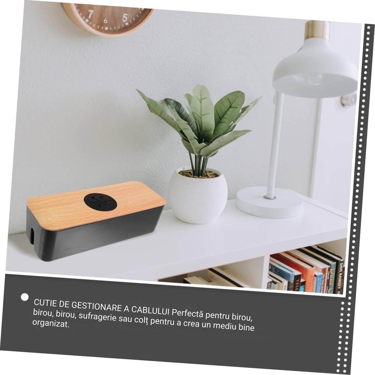 Cutie organizare cabluri, Capac detasabil. Design antiderapant, Poate ...