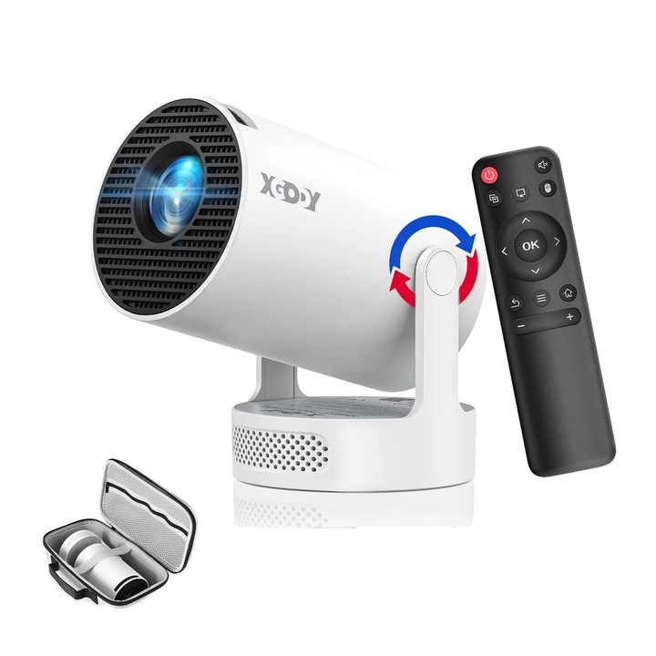 Videoproiector, 4K, design portabil, set cu geanta, 1280x720, 12000 lumeni