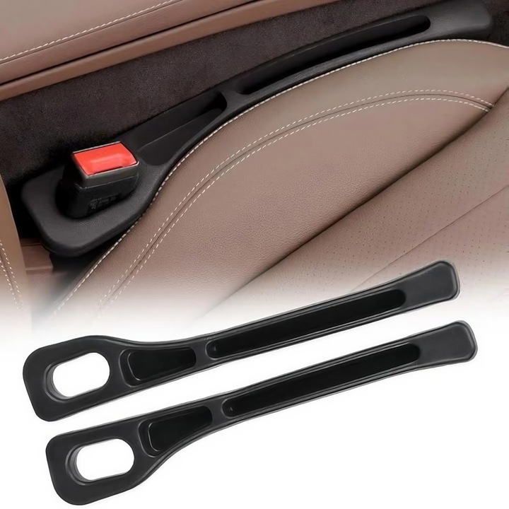 Organizator Universal pentru Spatiul dintre Scaunele Auto, Negru, Previne Caderea Obiectelor, Instalare Usoara, Set 2 bucati