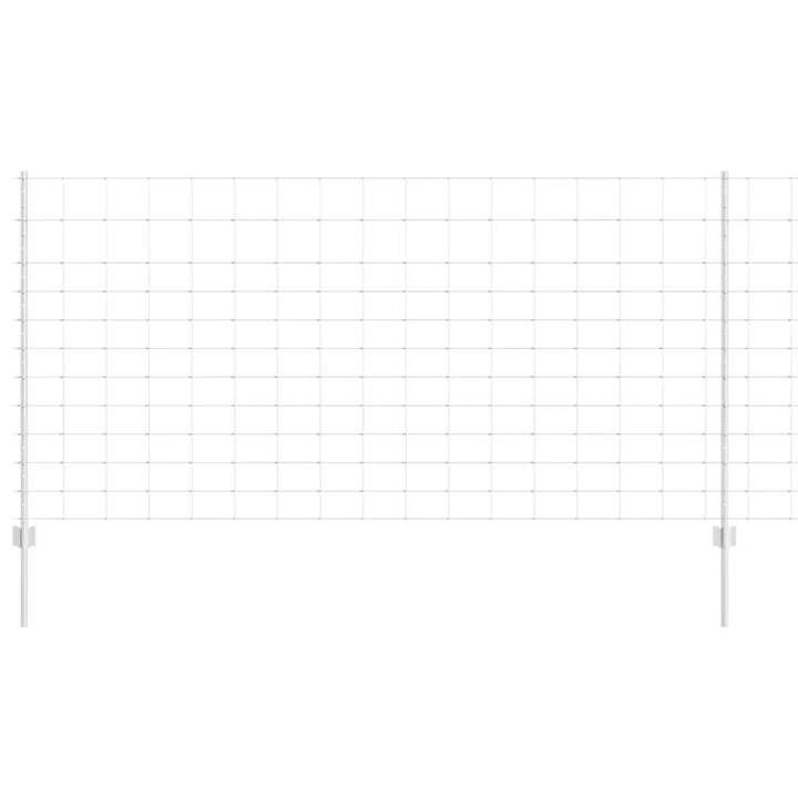 Ingradire cu stalpi Argintiu 1.2 x 50 m Otel, vidaXL, 3337152