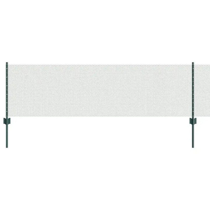 vidaXL Kerítés oszlopokkal Zöld 0,6 x 10 m Acél és PVC 3336672