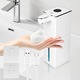 Dozator automat de sapun spumant, set 2 buc, capacitate 440 ml, senzor automat, montare pe perete pentru bucatarie si baie, reincarcabil USB, 1800 mAh, alb, 20x11.8x6.6cm