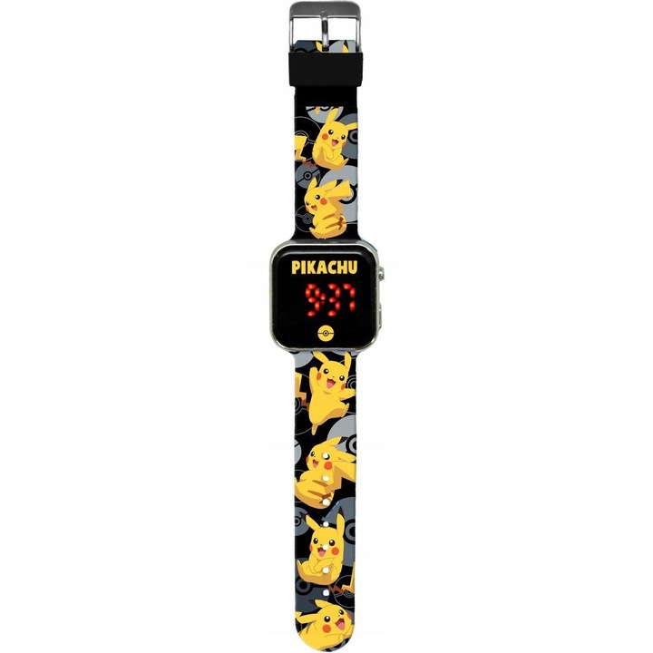 Ceas de mana digital cu LED pentru copii, Pokemon Pikachu, POK4402