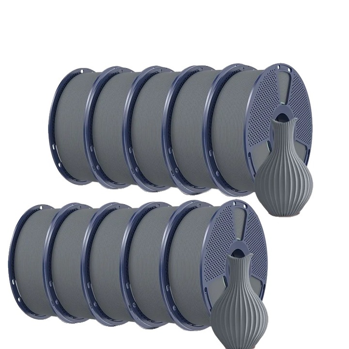 Filament PLA HSMPLA, 1.75mm, 1kg, gri, viteza de imprimare 50-600 mm/s, set de 300m