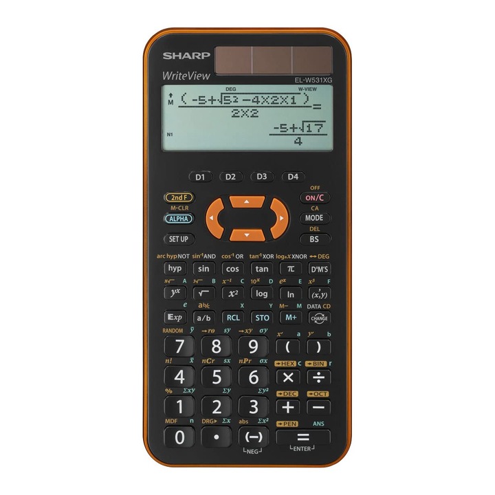 Научен калкулатор Sharp El-W531 Xg-Yr (4-редов дисплей, Writeview, Dal вход) Оранжев