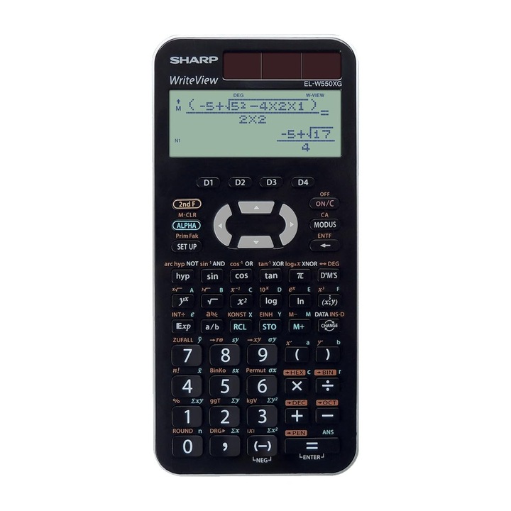 Научен калкулатор Sharp El-W550Xg (4-редов дисплей, Writeview, Dal вход) черен