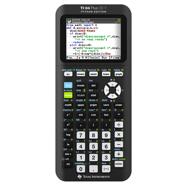 Графичен калкулатор Texas Instruments Ti-84 Plus Ce-T Python Edition (Цветен дисплей) Черен