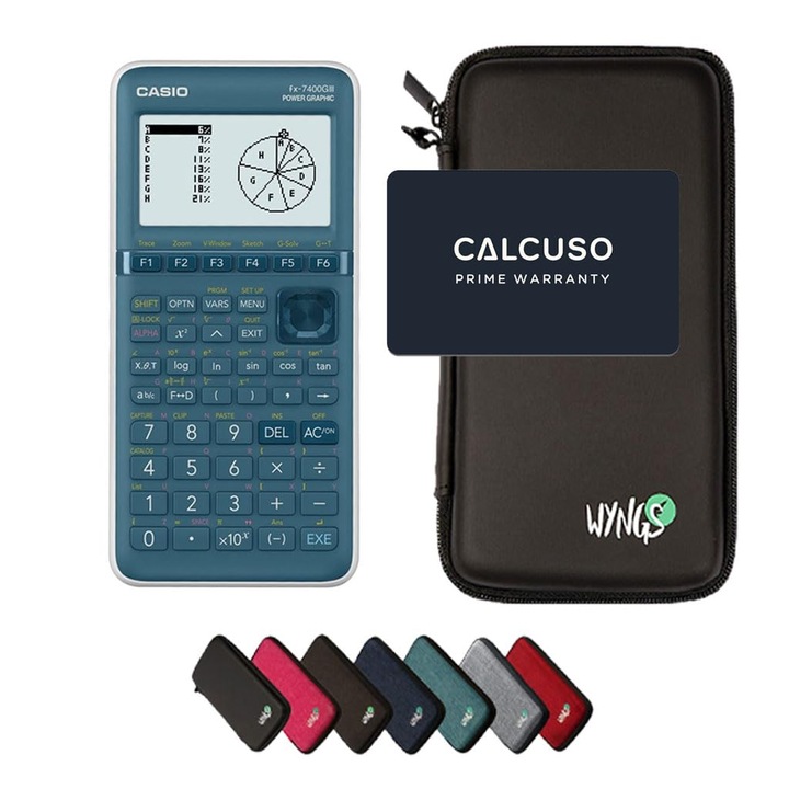 Casio Fx-7400Giii Вкл. Черен Защитен Калъф Wyngs - Графичен Калкулатор - Базов Комплект