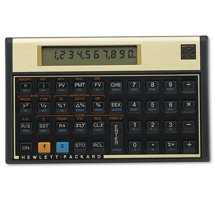 Финансов калкулатор Hewlett Packard Hp12C, с батерии, 10 цифри, над 120 функции