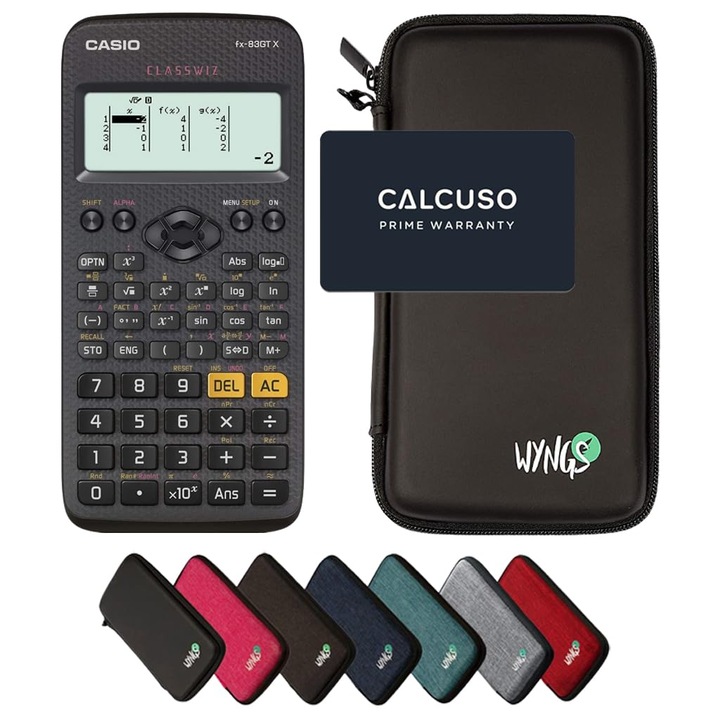 Casio Fx-83Gt X Черен Вкл. Защитен Калъф Wyngs Черен - Научен Калкулатор - Базов Комплект
