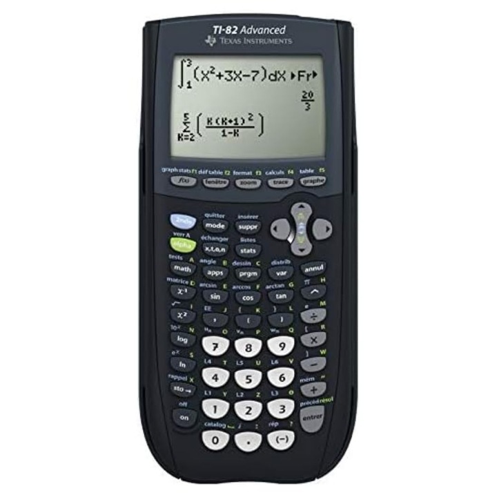 Графичен калкулатор Texas Instruments Ti-82 Advanced (8 реда), с ръководство и само на френски език
