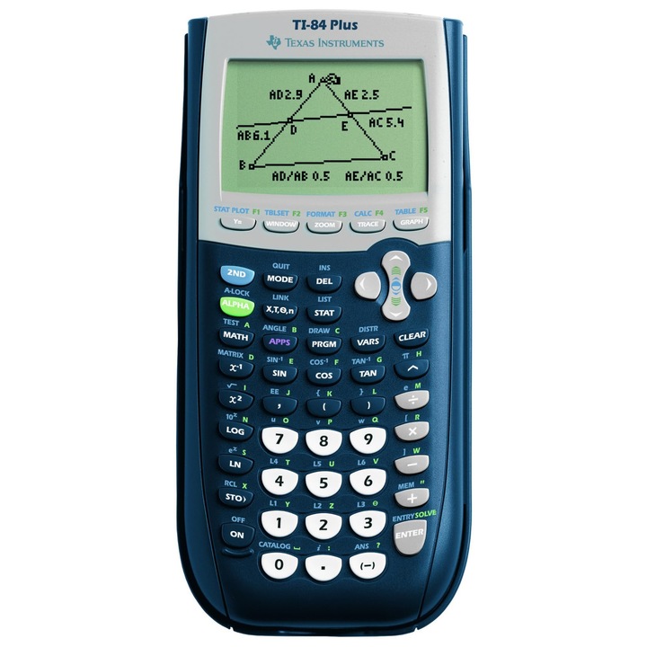 Графичен Калкулатор Texas Instruments Ti-84 Plus (8-редов Дисплей, Памет, 2D Визуализации) Полунощно Синьо