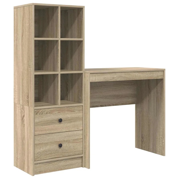 Бюро с място за съхранение 2 pcs Сонома дъб Инженерно дърво, vidaXL, 3337315