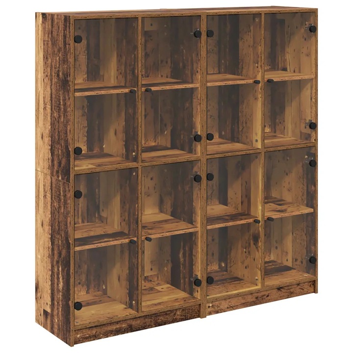 Set Bufet 2 pcs vidaXL, Lemn Vechi, 68 x 37 x 142 cm, Lemn compozit