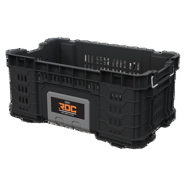 Szerszámosláda, kiváló minőségű műanyag, 56x32x25cm, 33.8 liter, fém oldalsó fogantyúk, készlet