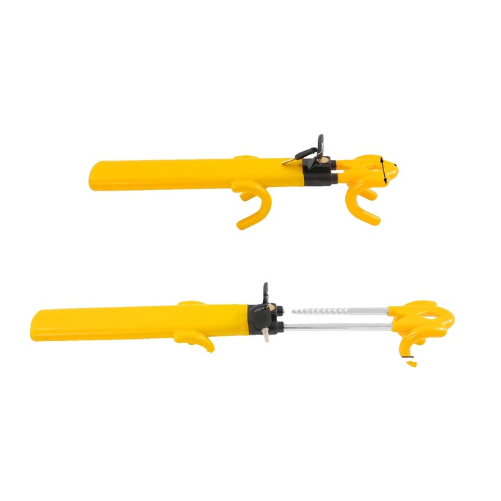 Kit de siguranta auto, incuietoare pentru volan, compatibil universal, galben, 2 chei