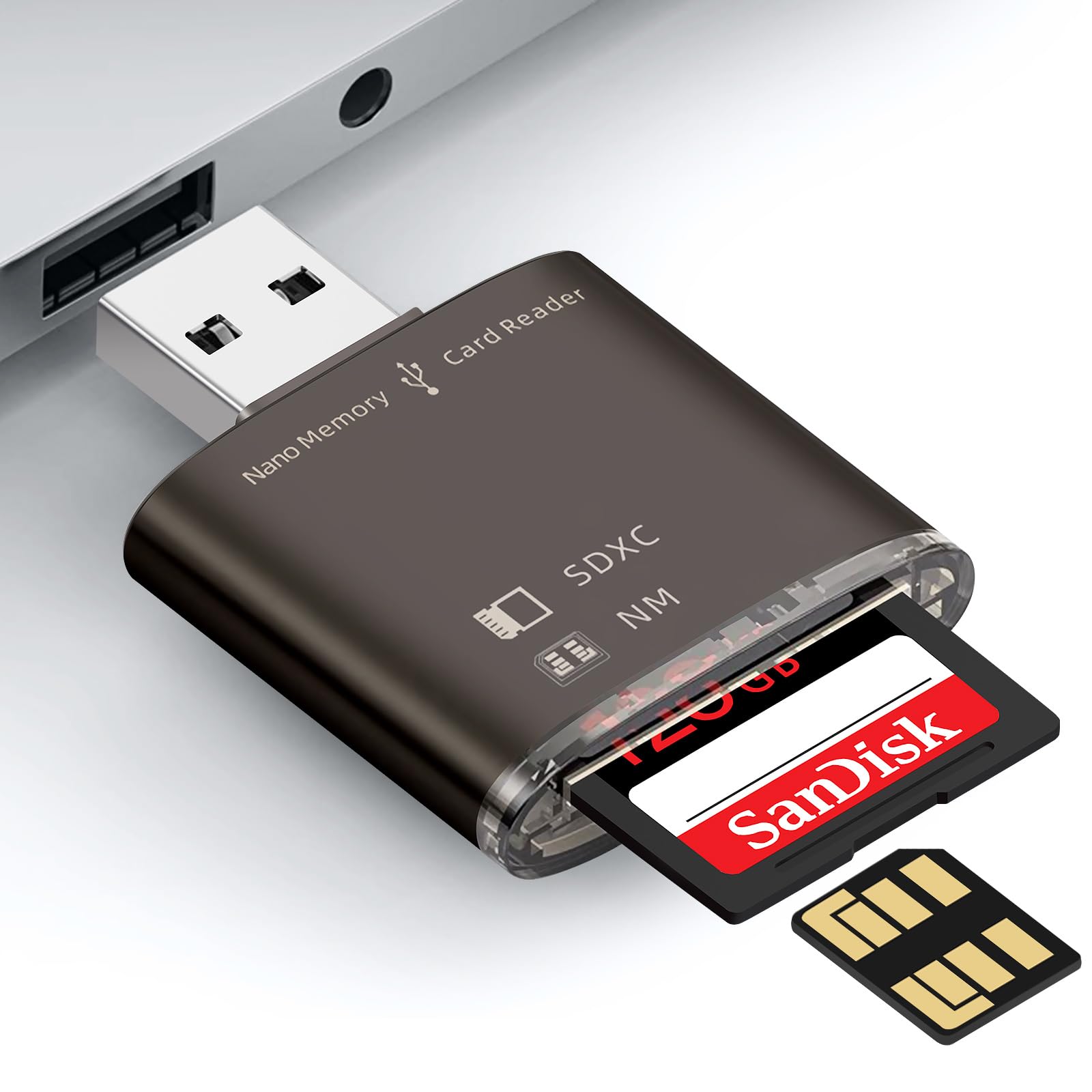 Cititor De Carduri Yaomaisi Usb 3.0 Pentru Card Nm/Card Sd, Potrivit ...