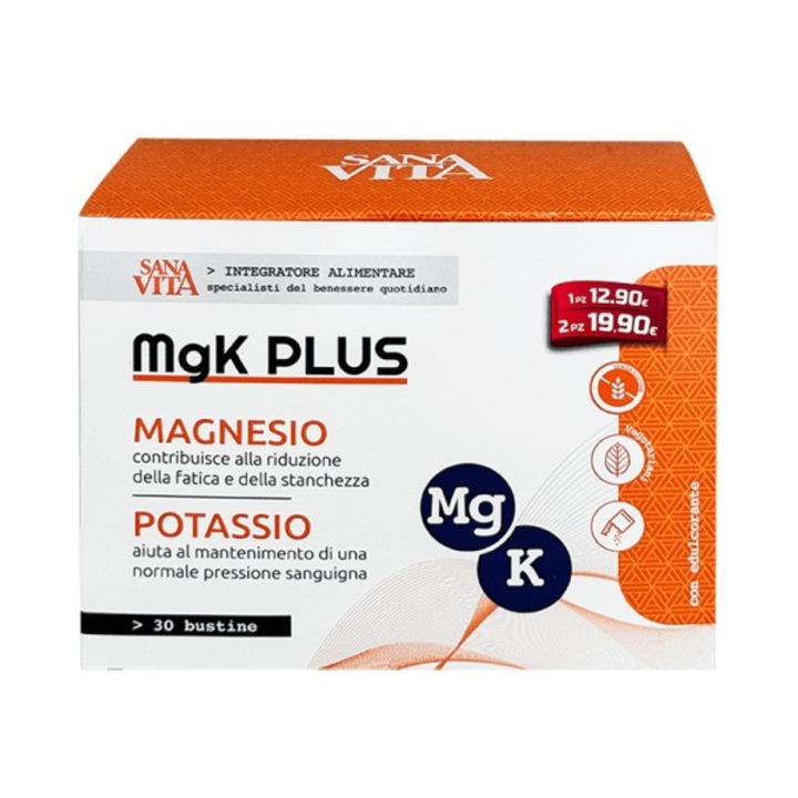 Хранителна добавка Paladin Pharma, Мускулна и сърдечна функция - Магнезий + Калий SanaVita, 30 сашета