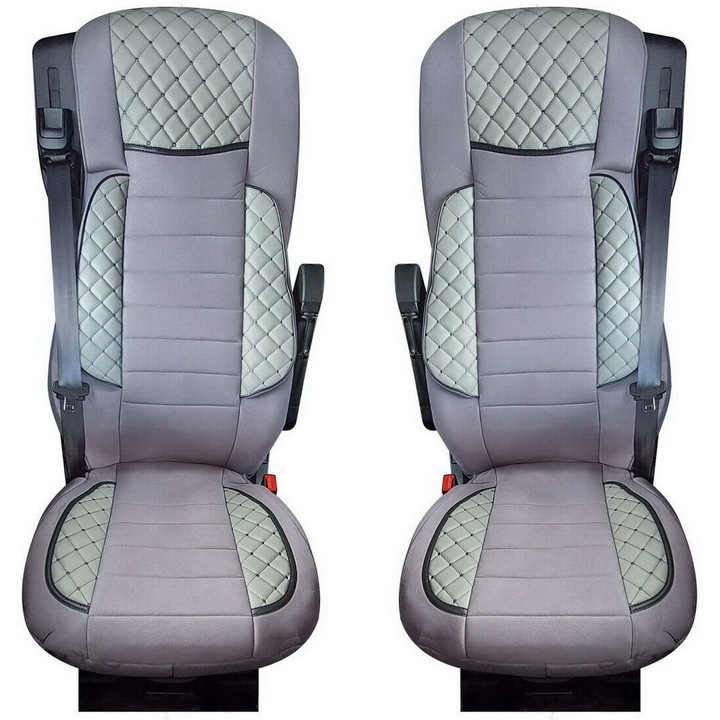 Калъфи за седалки, DELUX, за Volvo FH 2/3, сиви, комплект