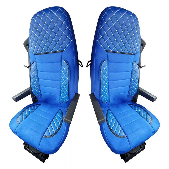 Калъфи за седалки, DELUX, за Volvo FH4, 2014+, сини, комплект