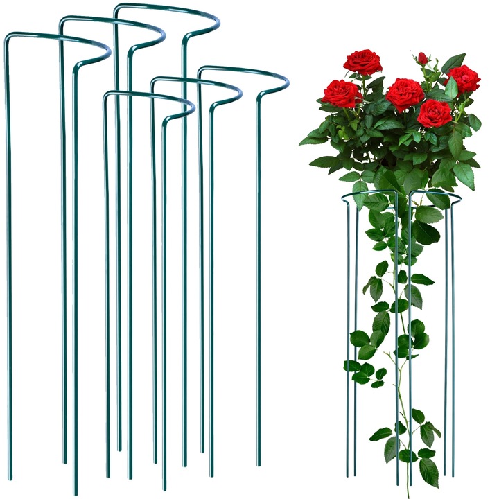 Suport pentru plante, metal, 3x90cm si 3x115cm, Verde