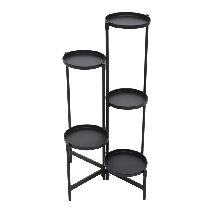 Suport pentru plante, Metal, Negru