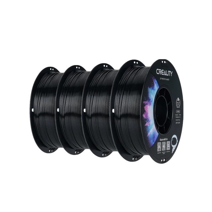 Filament 3D, PETG, magas hőmérsékletnek ellenálló, 4KG, fekete