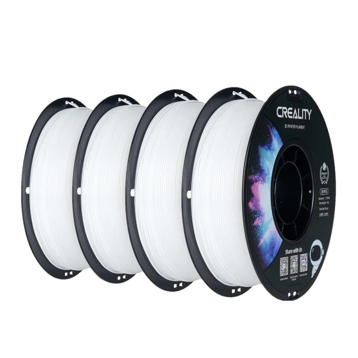 Filament 3D, PETG, magas hőmérsékletnek ellenálló, 4kg, fehér