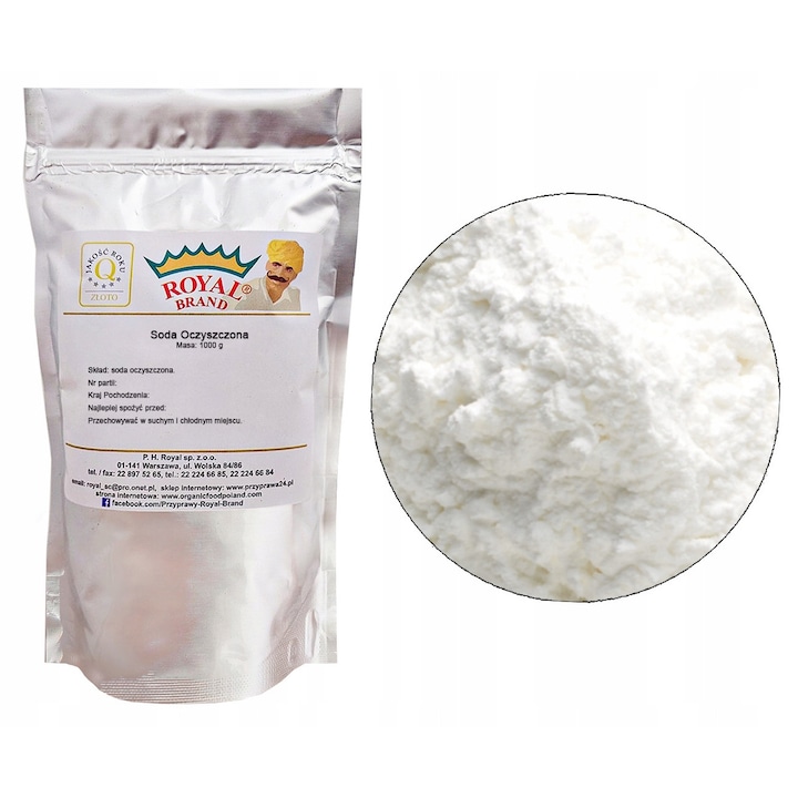 Bicarbonat de sodiu 1kg, Royal Brand, pur, ambalaj doypack cu fermoar