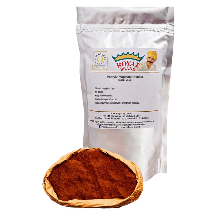 Boia dulce afumată Royal Brand 250g, roșie, naturală, din Spania