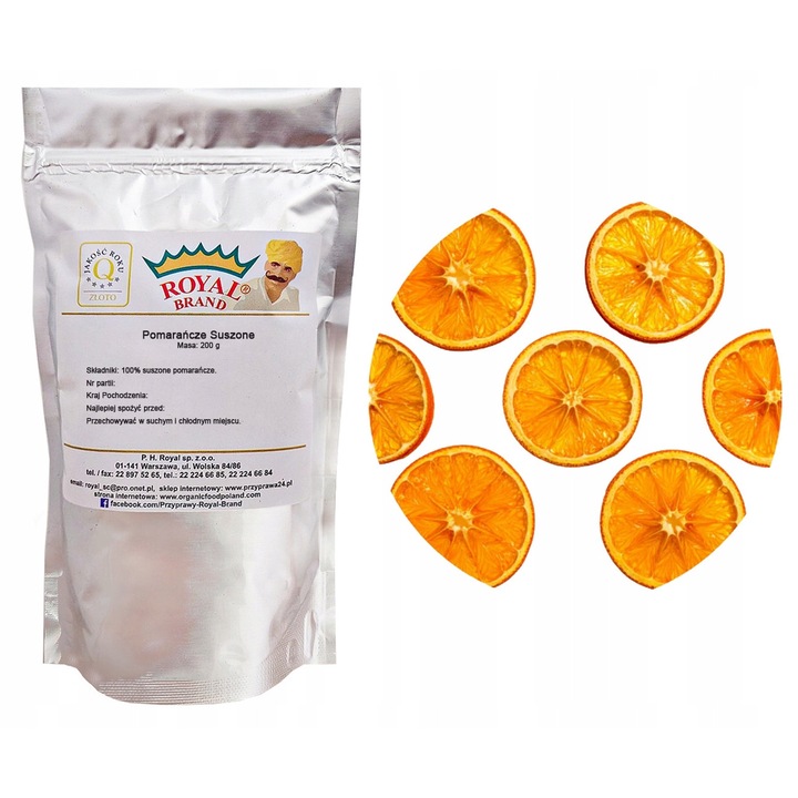 Felii de portocale uscate, Royal Brand, 200g, naturale, ideale pentru decoratiuni si infuzii