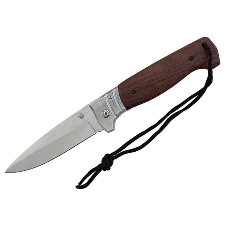 Cutit de vanatoare pliabil Depox, lama otel inoxidabil 440, maner lemn, 28 cm, maro