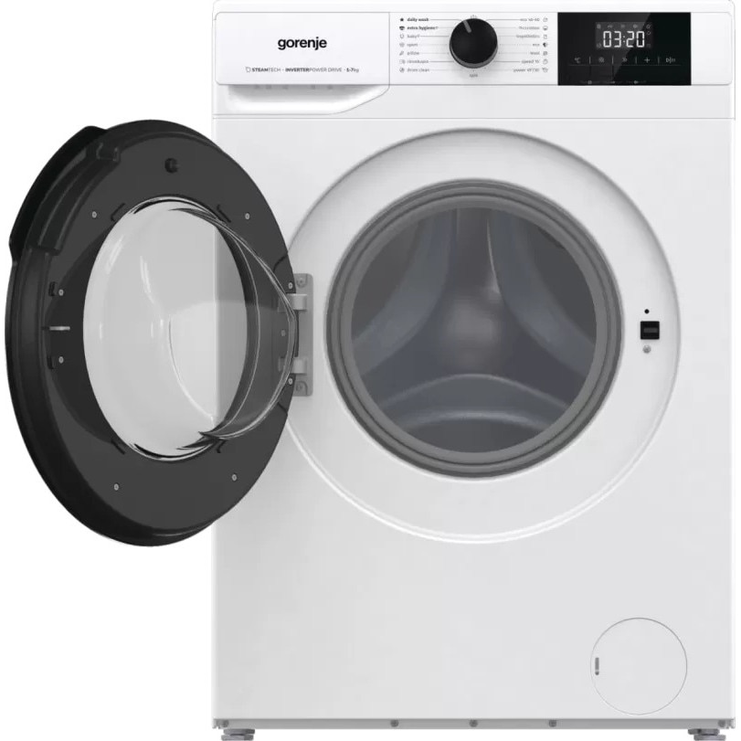 Mașină de spălat rufe Gorenje W1NGPI72SBS, Motor Inverter, Display LCD, 15 programe, 7kg, Albă