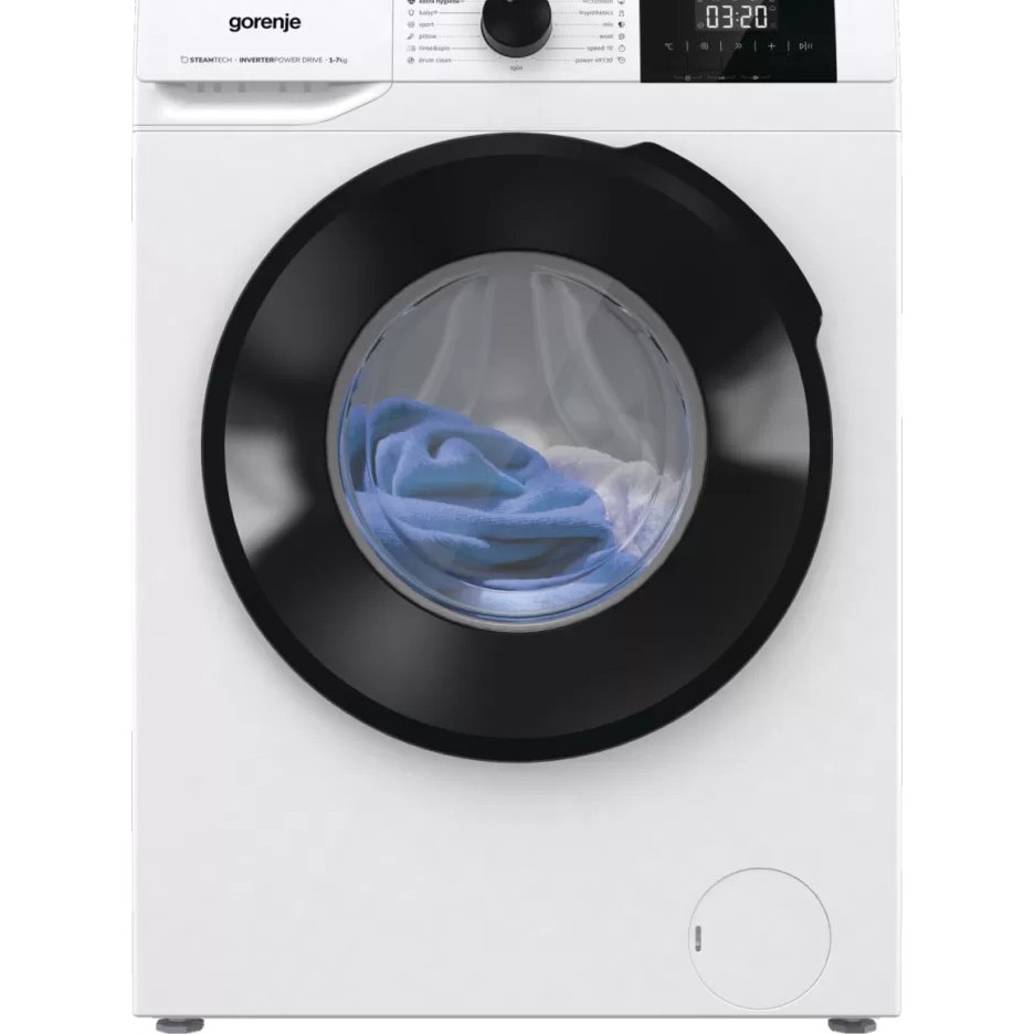 Mașină de spălat rufe Gorenje W1NGPI72SBS, Motor Inverter, Display LCD, 15 programe, 7kg, Albă