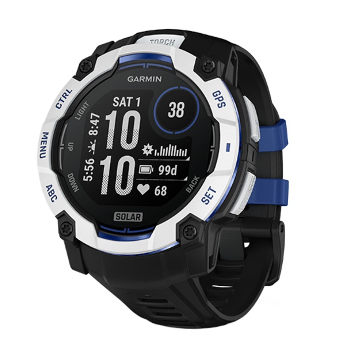 Garmin Instinct 3 Solar GPS okosóra, 50mm, fehér