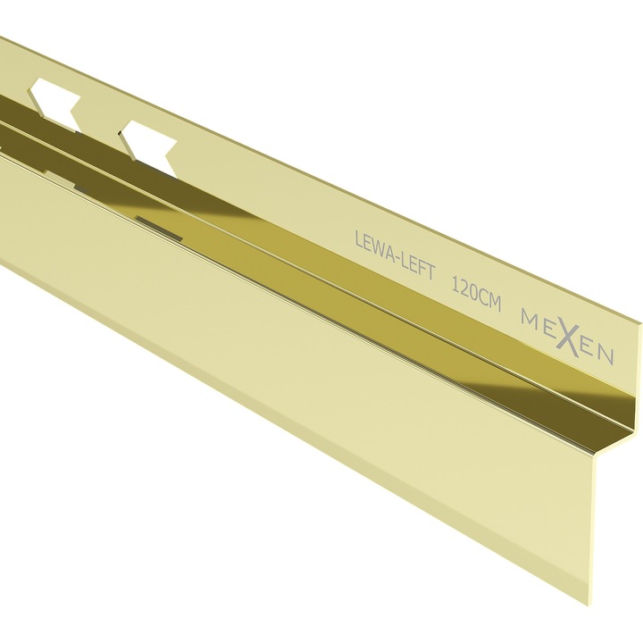 Mexen Line-B lista inclinata de perete de 120 cm stanga, aurie - 185002120L