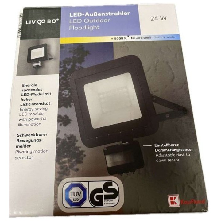LED reflektor, mozgásérzékelővel, 24W